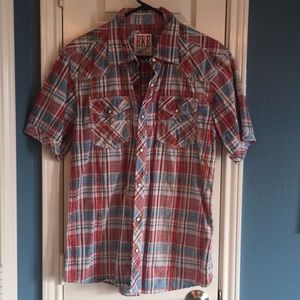 BKE Red White and Blue Button Down